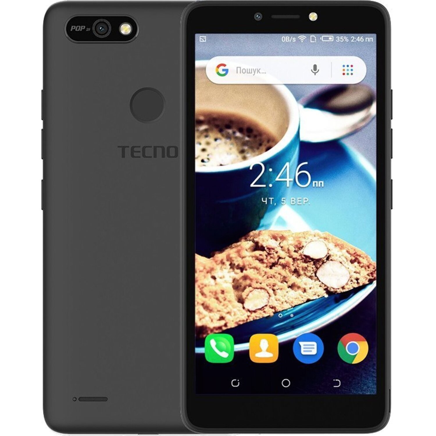 Смартфон TECNO POP 2F (B1G) 1/16GB Midnight Black фото 