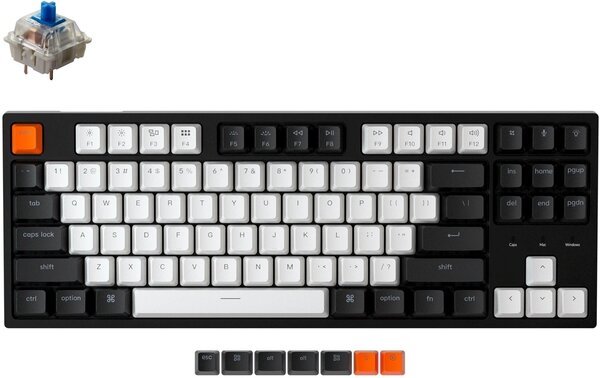 

Клавиатура KEYCHRON C1 Wired 87 keys, Gateron Switch White LED, Blue (C1A2_KEYCHRON)