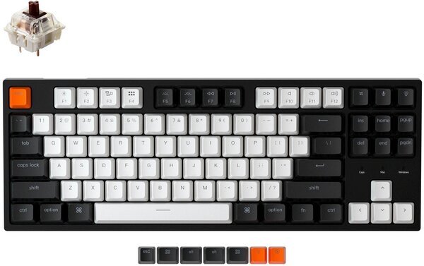 

Клавиатура KEYCHRON C1 Wired 87 keys, Gateron Switch White LED, Brown (C1A3_KEYCHRON)
