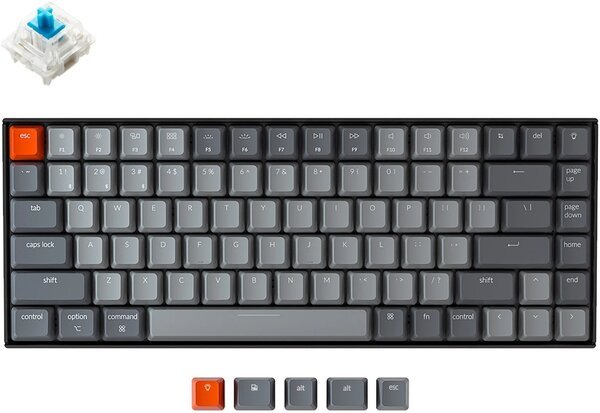 

Клавиатура KEYCHRON K2 84 keys, Gateron White LED, Blue (K2C2_KEYCHRON)