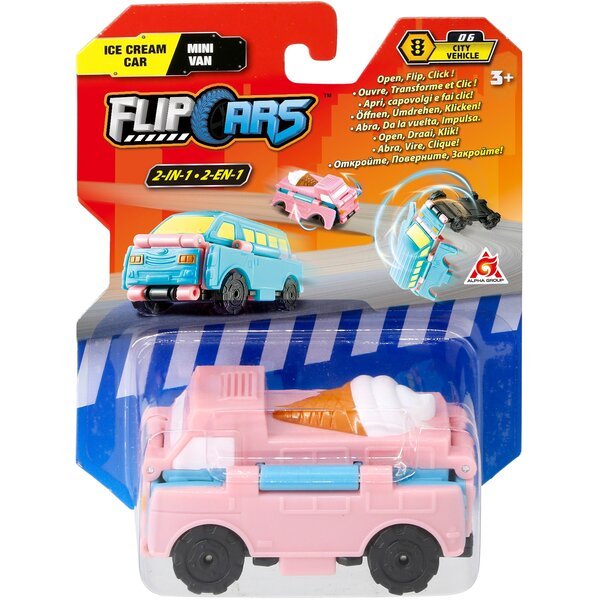 

Машинка-трансформер Flip Cars 2 в 1 Автомобиль с мороженым и Мини-фургон
