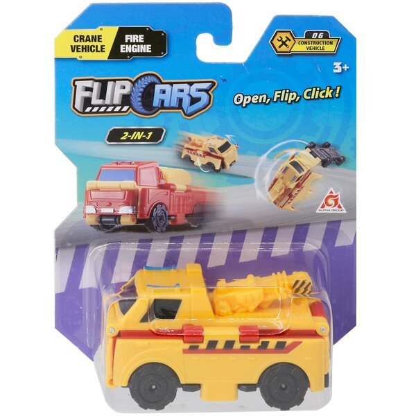 

Машинка-трансформер Flip Cars 2 в 1 Автокран и Бетоновоз
