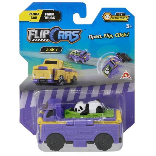 

Машинка-трансформер Flip Cars 2 в 1 Автомобиль для панды и грузовик