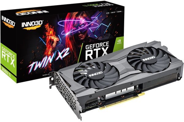 

Видеокарта INNO3D GeForce RTX3060 Ti 8Gb GDDR6 Twin X2 LHR (N306T2-08D6-119032AH)