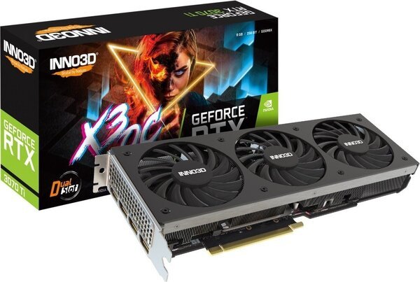 

Видеокарта INNO3D GeForce RTX3070 Ti 8Gb GDDR6 X3 (N307T3-086X-1820VA45)