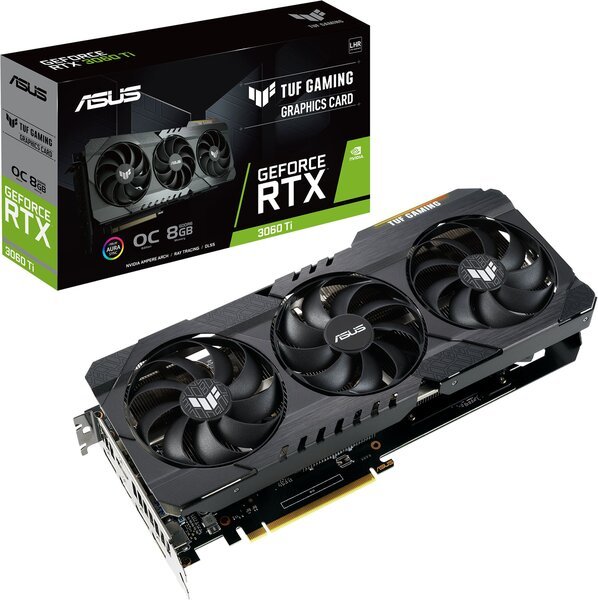 

Видеокарта ASUS GeForce RTX3060 Ti 8GB GDDR6 TUF GAMING OC V2 LHR (TUF-RTX3060TI-O8G-V2-GAM)
