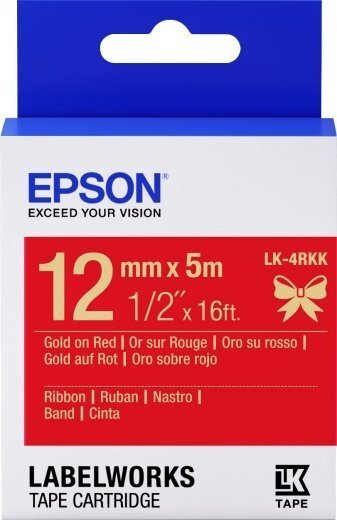 

Картридж с лентой Epson LK4RKK принтеров LW-300/400/400VP/700 Satin Gld/Red 12mm/5m (C53S654033)