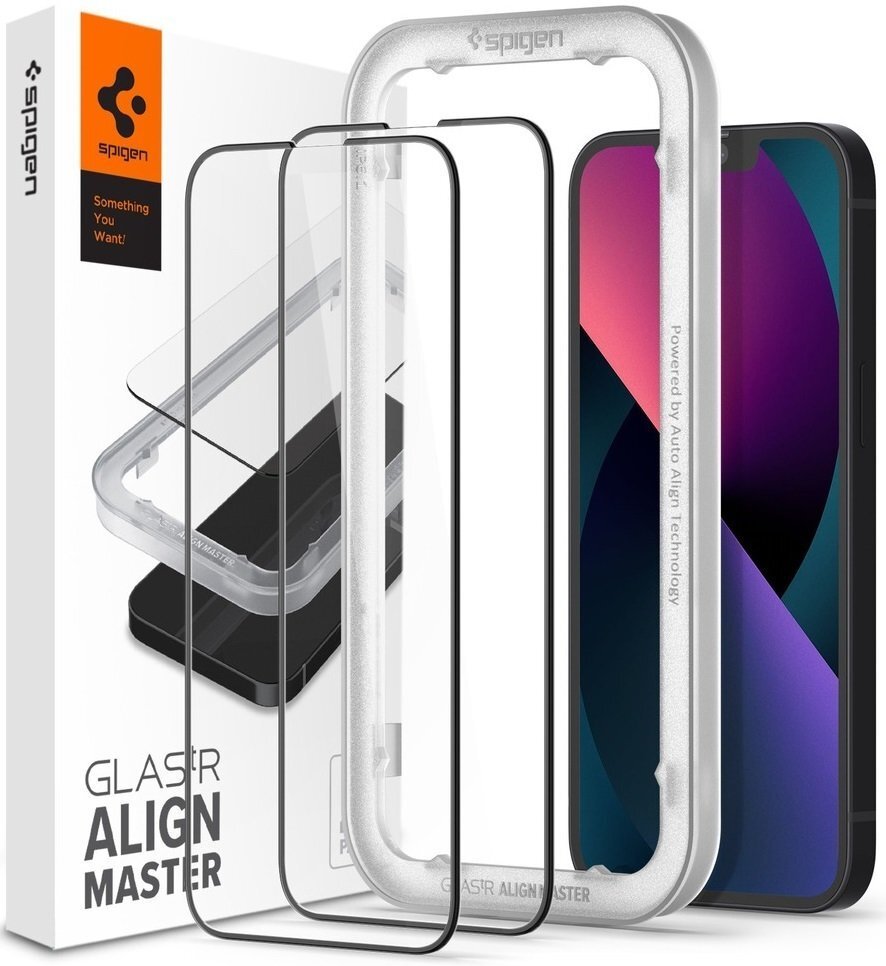 Защитное стекло Spigen для iPhone 13/13 Pro tR Align Master FC 2 Pack Black (AGL03387) фото 