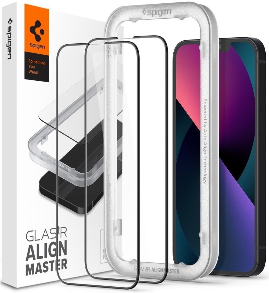 

Защитное стекло Spigen для iPhone 13/13 Pro tR Align Master FC 2 Pack Black (AGL03387)