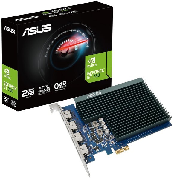 

Видеокарта ASUS GeForce GT730 2GB DDR5 Silent loe 4 HDMI (GT730-4H-SL-2GD5)