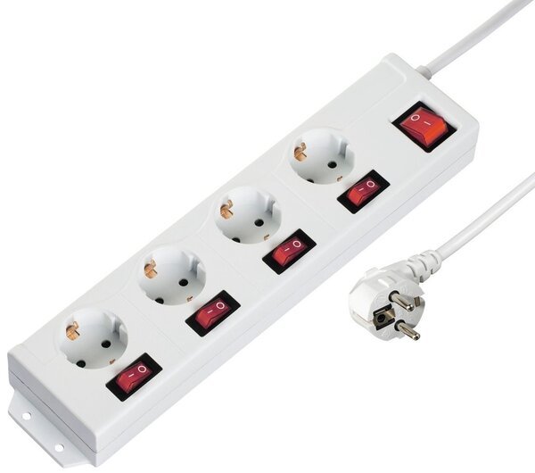 

Сетевой удлинитель Hama 4XSchuko 3G*1.5мм 1.4м White (00137237)