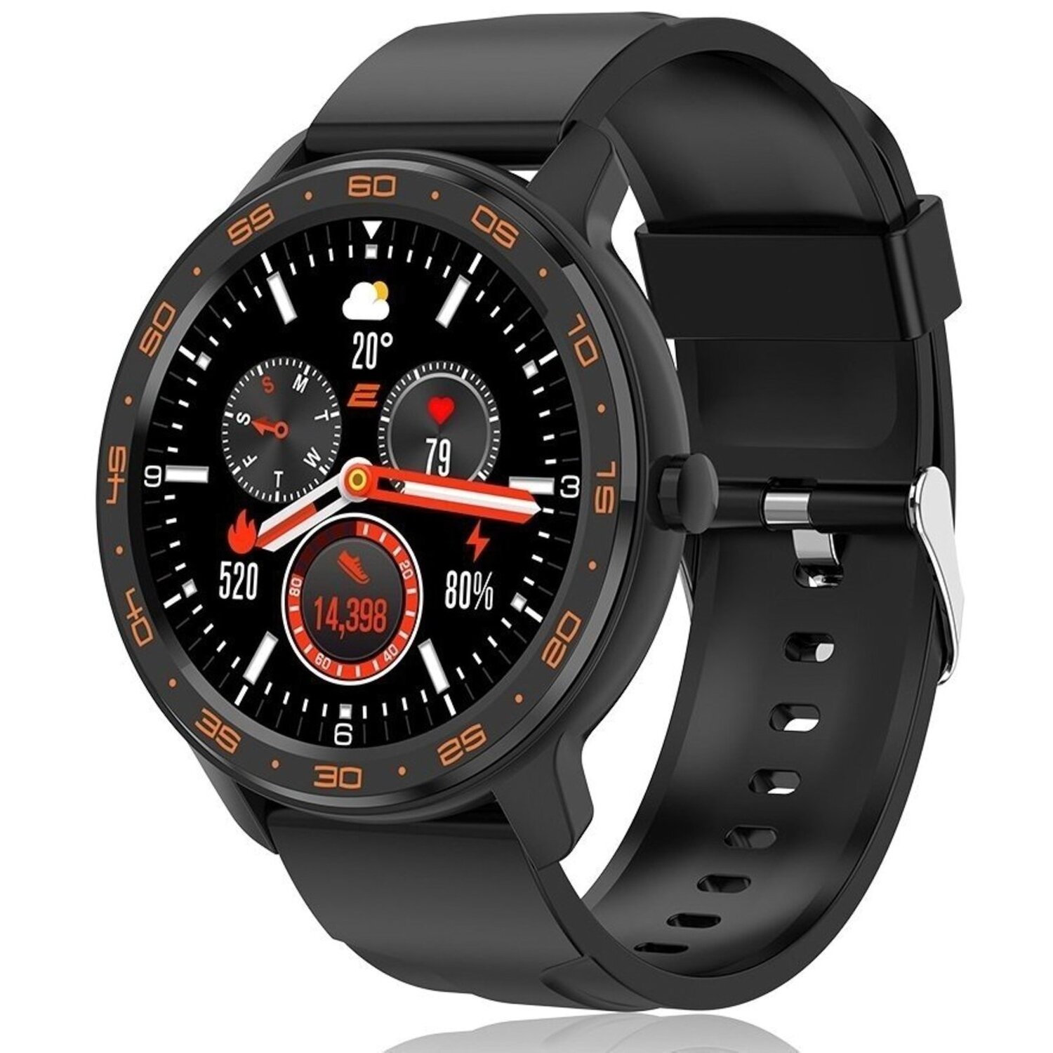 Смарт-часы 2E Alpha X 46 mm Black-Orange фото 
