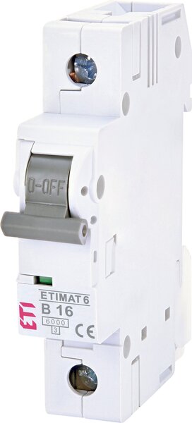 

Автоматический выключатель ETI ETIMAT 6 1p B 16А (6 kA) (2111516)