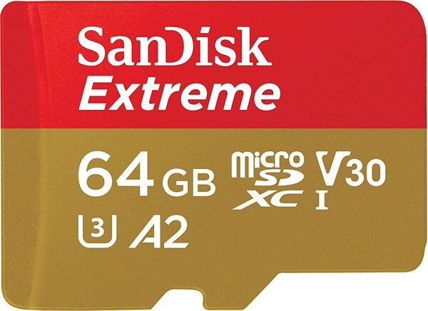 

Карта памяти SanDisk 64GB microSDXC C10 UHS-I U3 R160/W60MB/s Extreme V30