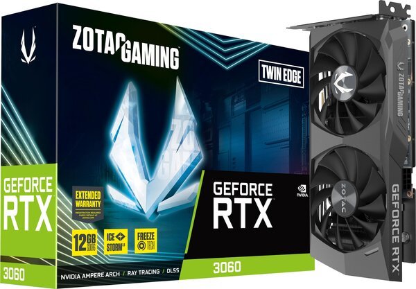 

Видеокарта ZOTAC GAMING GEFORCE RTX 3060 Twin Edge 12GB GDDR6 (ZT-A30600E-10M)