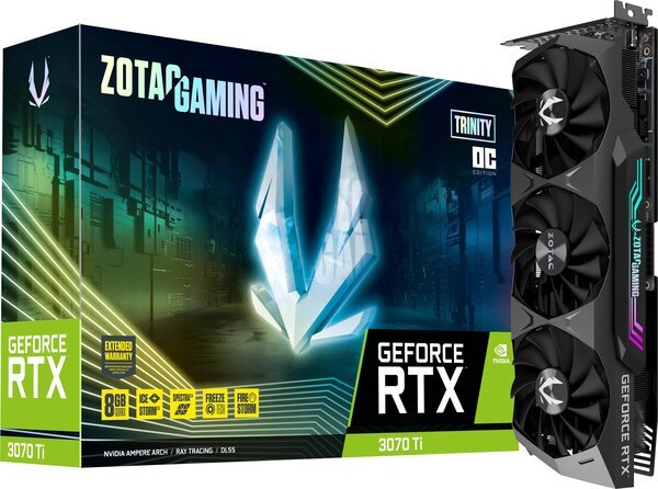 

Видеокарта ZOTAC GAMING GEFORCE RTX 3070 Ti Trinity OC 8GB GDDR6X (ZT-A30710J-10P)