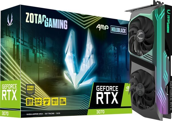 

Видеокарта ZOTAC GAMING GEFORCE RTX 3070 AMP HOLO LHR 8GB GDDR6 (ZT-A30700F-10PLHR)