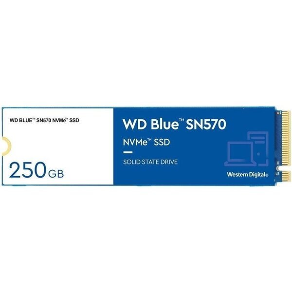 

SSD накопитель M.2 WD Blue SN570 250GB NVMe PCIe 3.0 4x 2280 TLC (WDS250G3B0C)