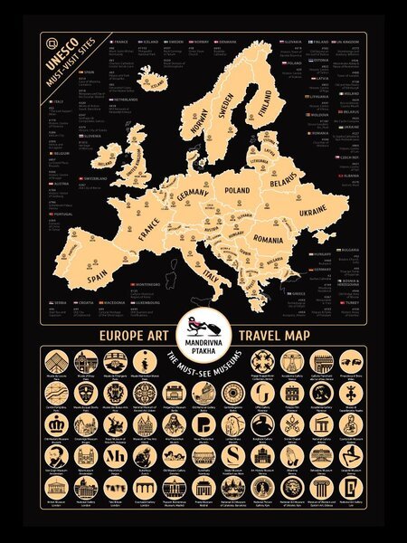 Акція на Скретч карта шедевров Европы от Mandrivna Ptakha від MOYO
