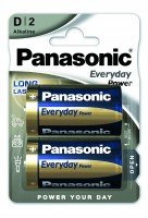 Батарейка Panasonic EVERYDAY POWER D BLI 2 ALKALINE (LR20REE/2BR)