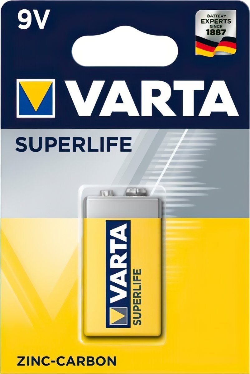 Батарейка Varta Крона 6F22 Superlife Zinc-Carbon * 1 (02022101411) (1474217)