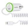 Зарядний пристрій Belkin USB MicroCharger (12V + LIGHTNING сable, USB 2.1Amp), Білий (F8J074btWHT)фото