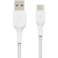 Кабель Belkin USB-A - USB-С, BRAIDED, 1m, white