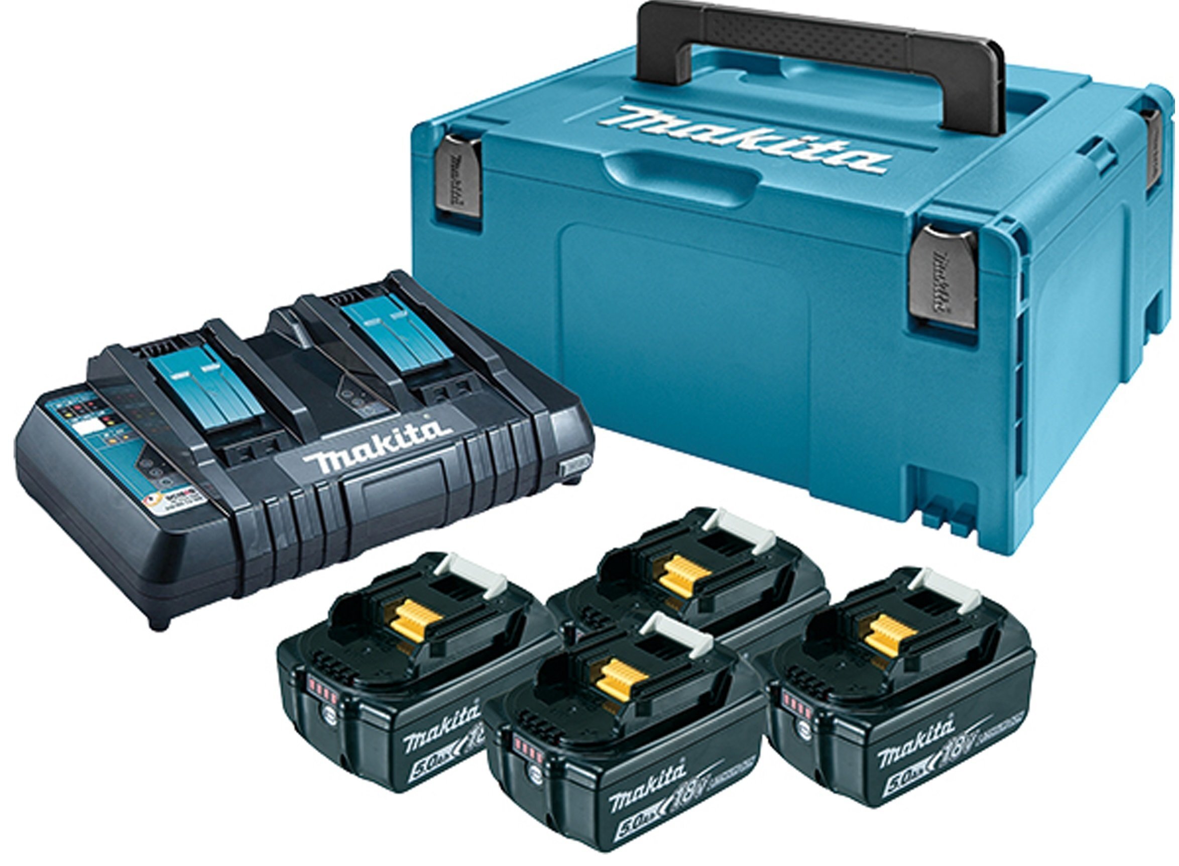 

Набор аккумуляторов Makita LXT BL1850Bx4, DC18RD, Makpac (MKP3PT184)