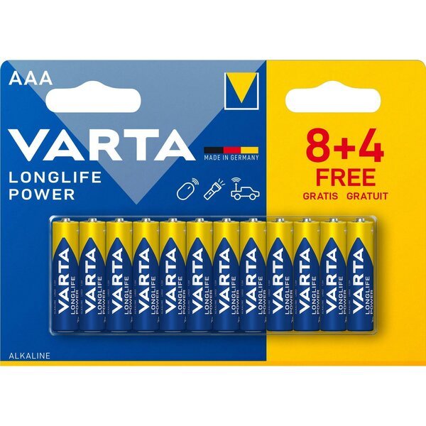 Акция на Батарейка VARTA LONGLIFE POWER AAA BLI 12 (8+4) ALKALINE (04903121472) от MOYO