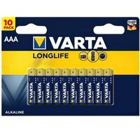 Батарейка VARTA LONGLIFE AAA BLI 10 ALKALINE (04103101461)