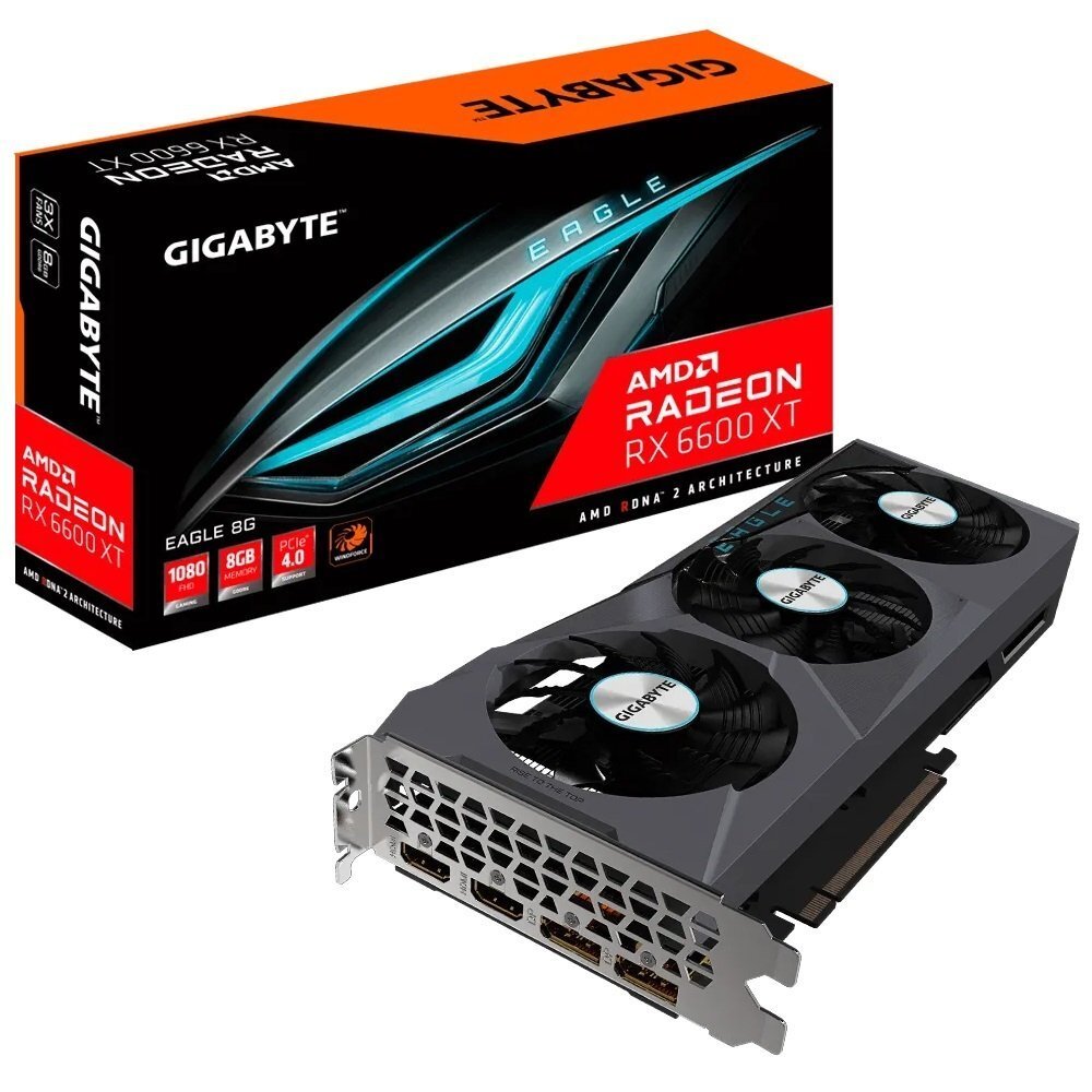 

Видеокарта GIGABYTE Radeon RX 6600 XT 8GB DDR6 EAGLE (GV-R66EAGLE-8GD)