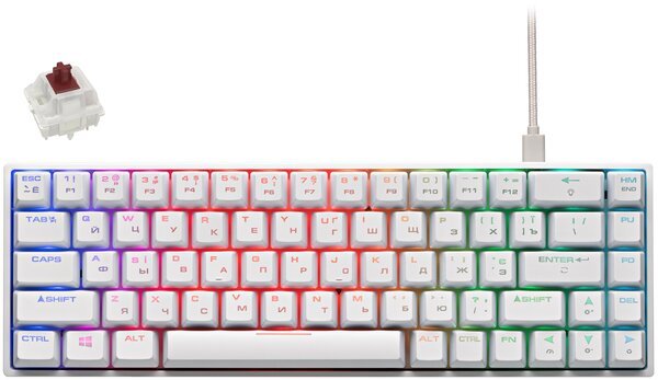 

Клавиатура игровая 2E Gaming KG370 RGB Gateron Brown Switch White (2E-KG370UWT-BR)