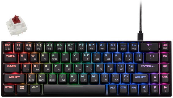 

Клавиатура игровая 2E Gaming KG380 RGB Gateron Brown Switch BT/USB Black (2E-KG380UBK-BR)