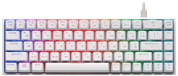 

Клавиатура игровая 2E Gaming KG380 RGB Gateron Red Switch BT/USB White (2E-KG380UWT-RD)