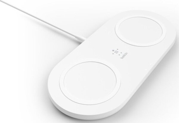 

Беспроводное зарядное устройство Belkin Dual Pads Wireless Charging Qi 15W, white