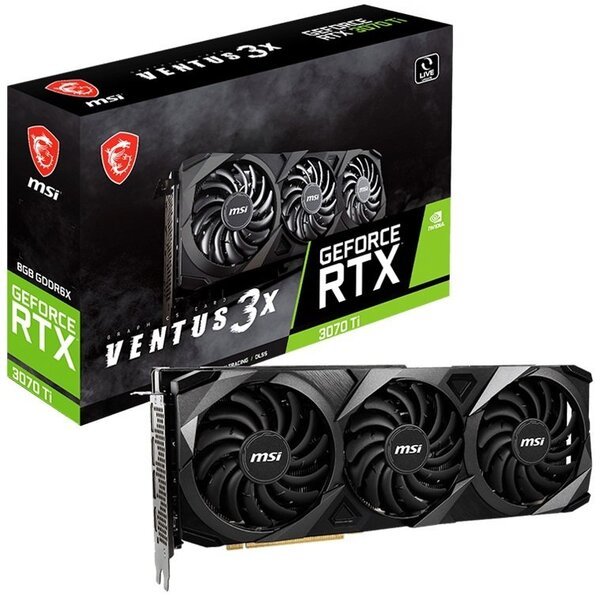 

Видеокарта MSI GeForce RTX3070 Ti 8GB GDDR6 VENTUS 3X (RTX_3070TI_VENTUS3X_8GOC)
