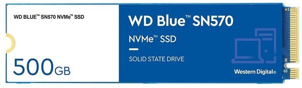 

SSD накопитель WD M.2 NVMe PCIe 3.0 4x 500GB SN570 Blue 2280 TLC (WDS500G3B0C)