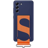 Чехол Samsung для Galaxy S21 FE (G990) Silicone with Strap Cover Navy (EF-GG990TNEGRU)