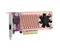 Адаптер QNAP SSD Dual PCIe NVMe M.2 2280 + BASET 10GbE (QM2-2P10G1TB)