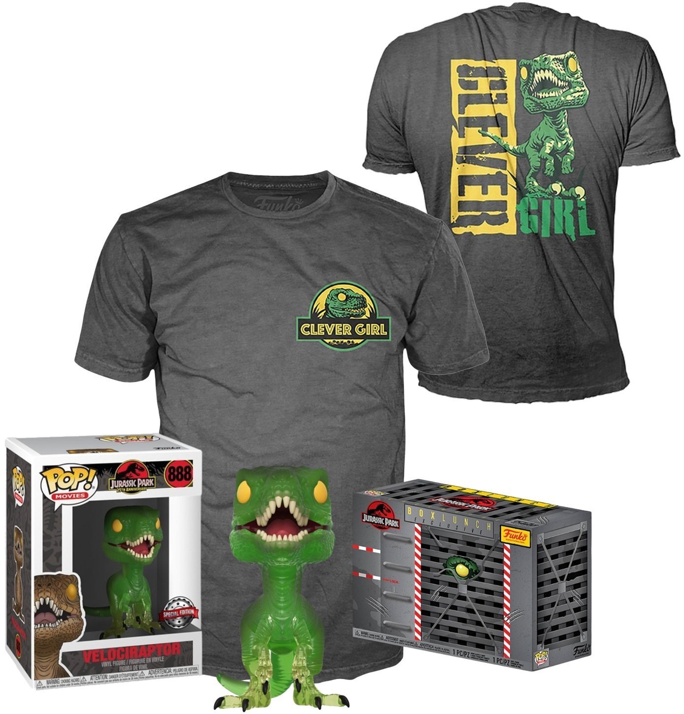 

Набор Фигурка+Футболка Funko POP and Tee: Jurassic Park: Clever Raptor (GR/TRL)(L)