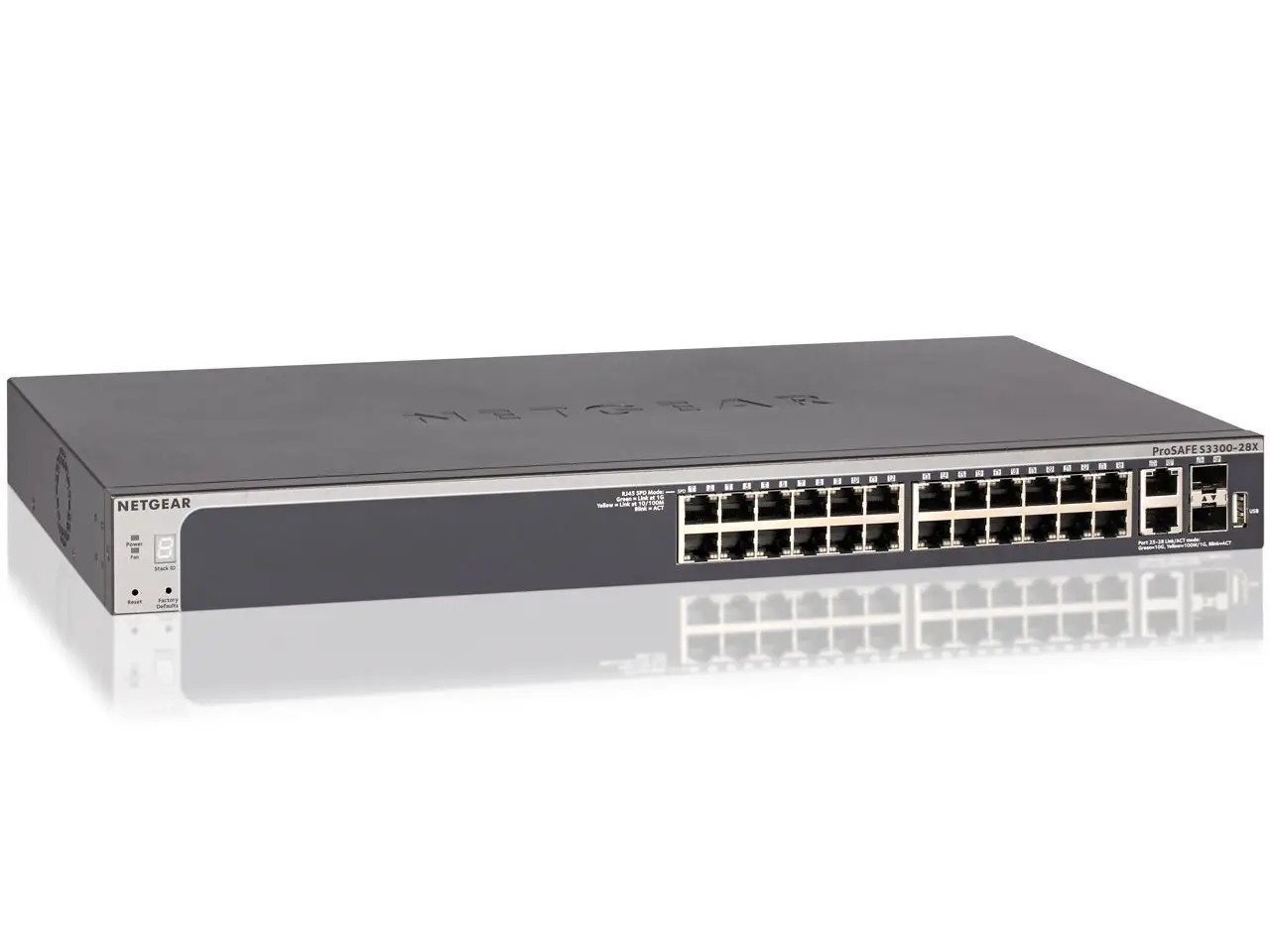 

Коммутатор стекируемый NETGEAR S3300-28X (GS728TX) 24x1GE, 2x10GE, 2xSFP+, управляемый