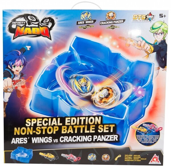 

Арена Auldey Infinity Nado V Special Edition Battle Set комплект с двумя волчками Ares' Wings vs Cracking Panzer Крылья