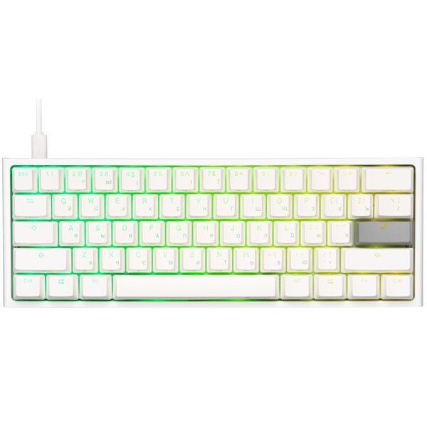 

Игровая клавиатура Ducky One 2 Mini, Cherry Speed Silver, RGB LED, RU PBT, White (DKON2061ST-PRUPDWWT1)