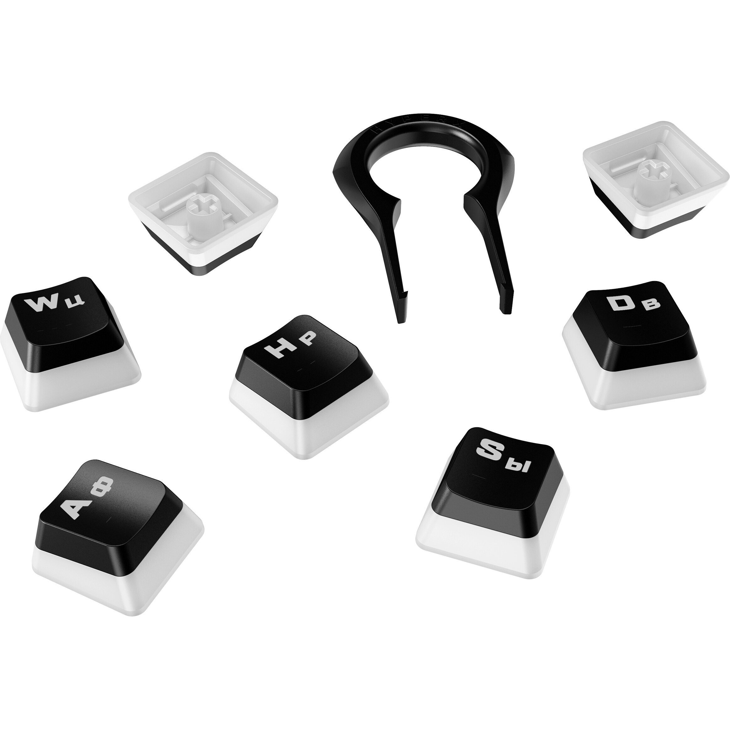 

Кейкапы HyperX Pudding, ABS, 104 шт., белый/черный (4P5P4AX)