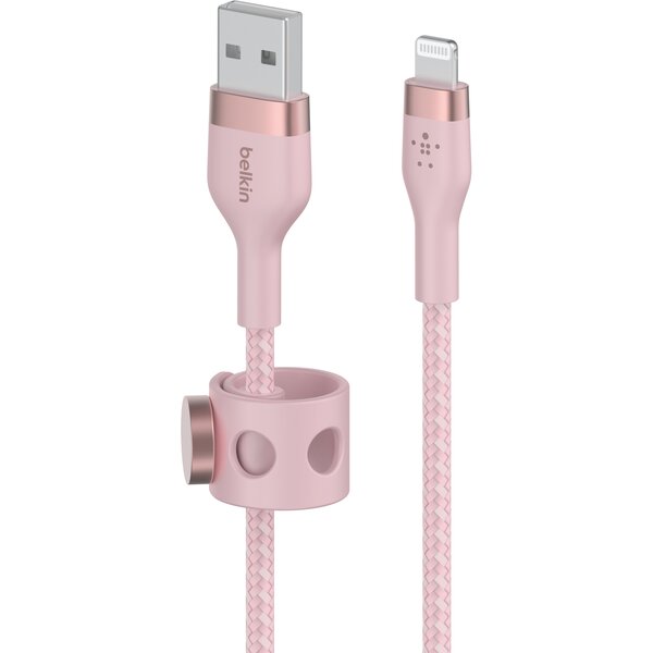 

Кабель Belkin USB-A - Lightning, BRAIDED SILICONE, 1m, pink
