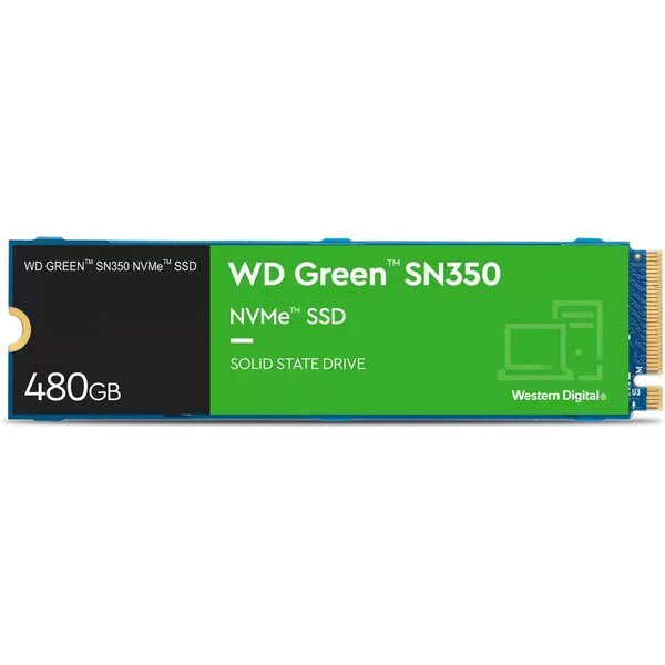 

SSD накопитель M.2 WD Green SN350 480GB NVMe PCIe 3.0 4x 2280 TLC (WDS480G2G0C)