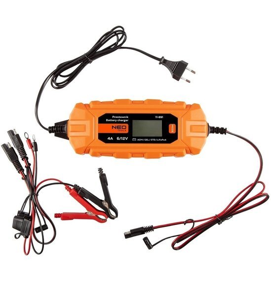 Зарядное устройство автоматическое Neo Tools, 4A/70Вт, 3-120Ah, для кислотных/AGM/GEL аккумуляторов