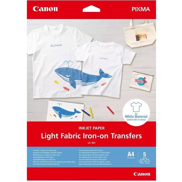 

Переводная бумага Canon LF-101 Light Fabric Iron-on Transfers, A4, 5 листов (4004C002)