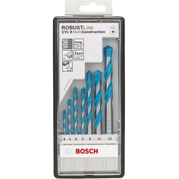 

Набор сверл Bosch CYL-9, 7 шт, 4,0 / 5,0 / 6,0 / 6,0 / 8,0 / 10,0 / 12,0