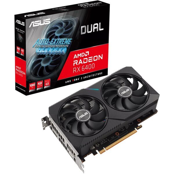 

Видеокарта ASUS Radeon RX 6400 4GB GDDR6 DUAL (DUAL-RX6400-4G)